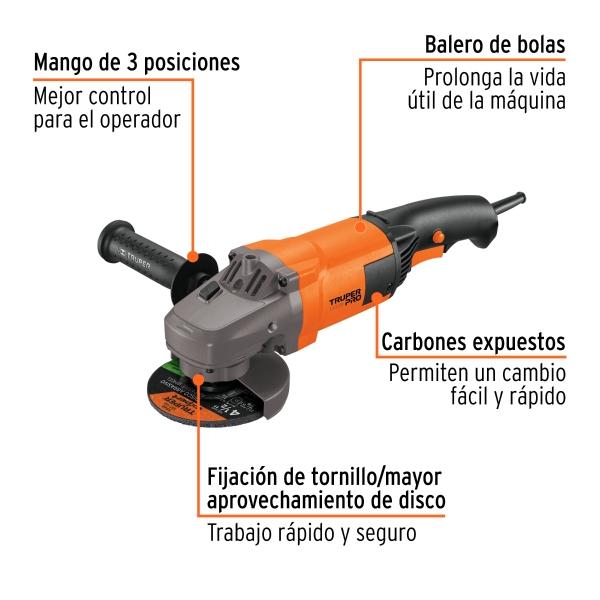 esmeriladora 4 1/2", 1300w truper pro esmeriladora 4 1/2", 1300w truper pro