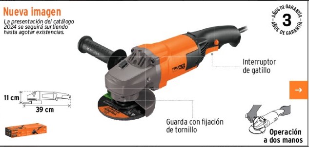 esmeriladora 4 1/2", 1300w truper pro esmeriladora 4 1/2", 1300w truper pro