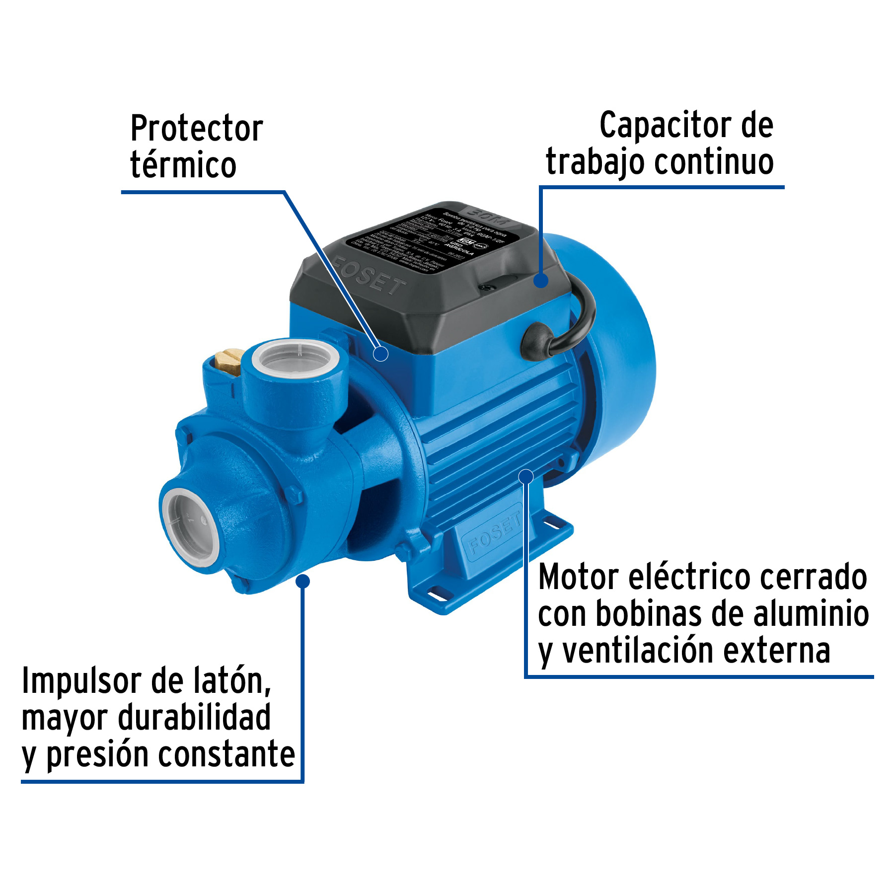 bomba periférica 1/2hp, altura máx 30m, uso agrícola (46237) bomba periférica 1/2hp, altura máx 30m, uso agrícola (46237)