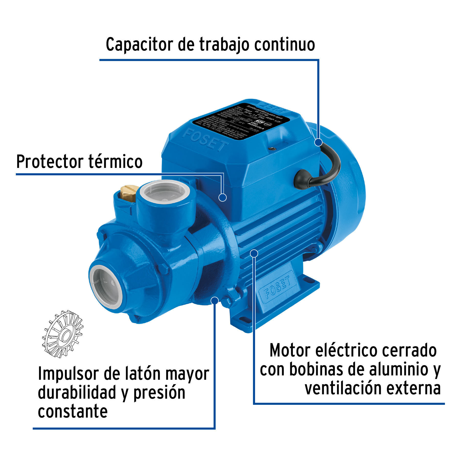 bomba periférica 1/2hp, altura máx 25m, uso agrícola (49877) bomba periférica 1/2hp, altura máx 25m, uso agrícola (49877)