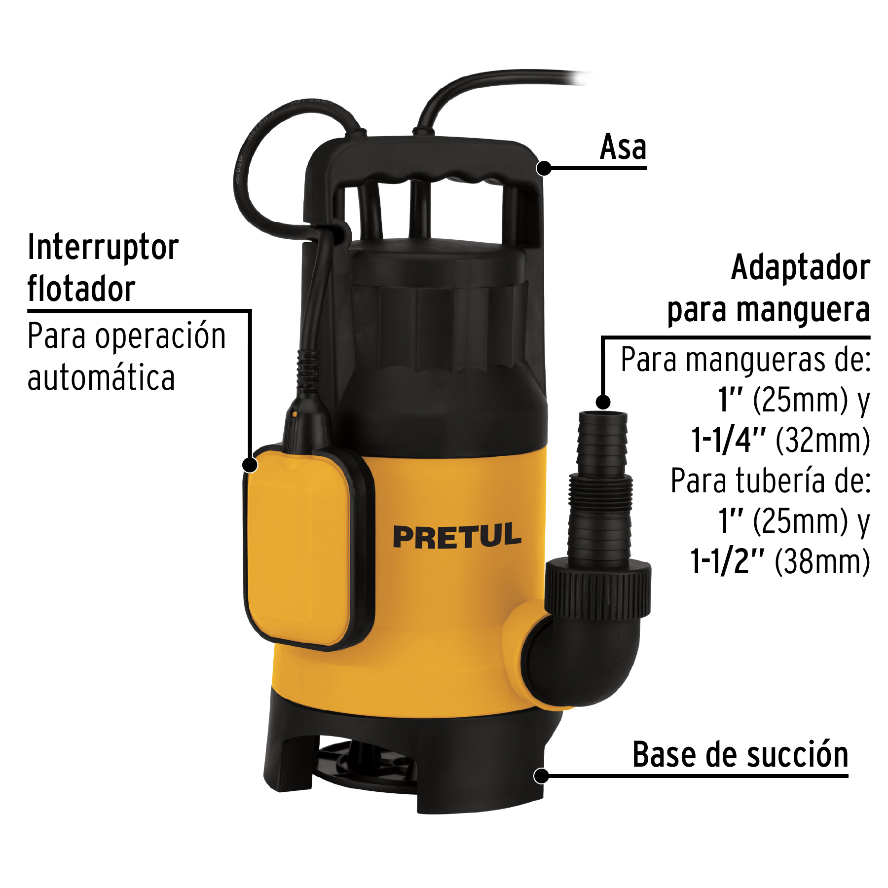 bomba sumergible plástica, 1 1/2 hp para agua sucia (27199) bomba sumergible plástica, 1 1/2 hp para agua sucia (27199)