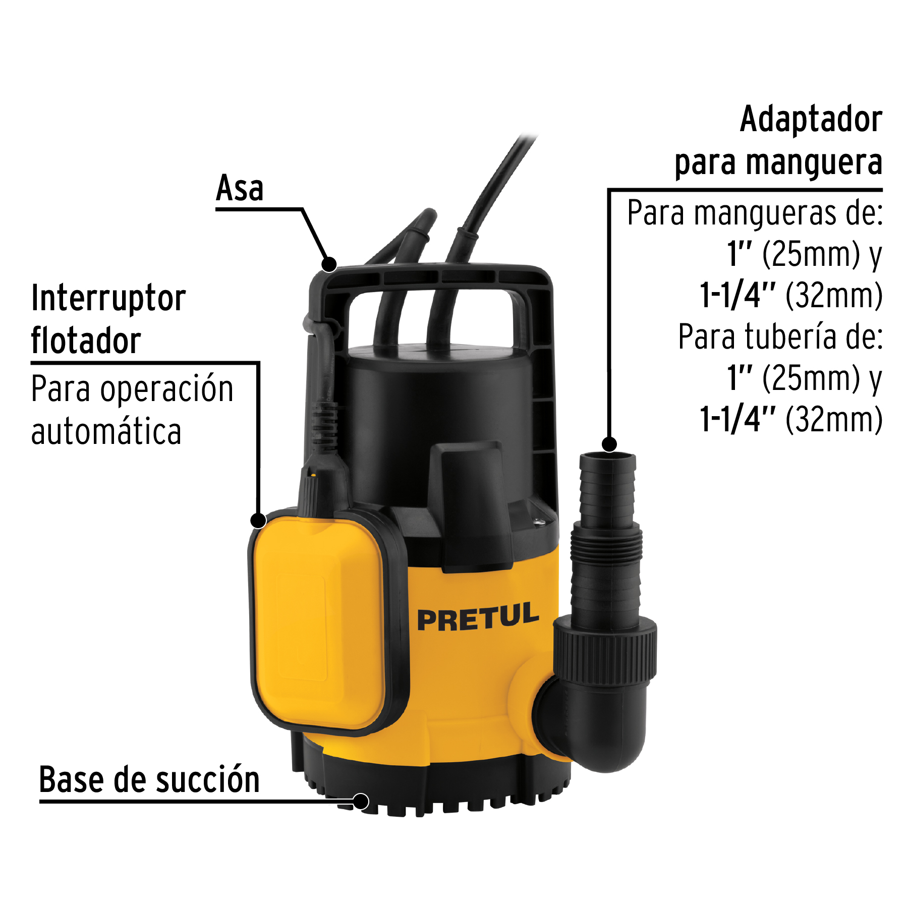bomba sumergible plástica, 1/2 hp para agua limpia (27195) bomba sumergible plástica, 1/2 hp para agua limpia (27195)