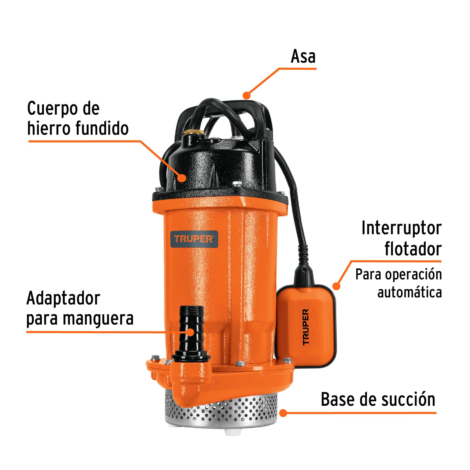 bomba sumergible hierro fundido, agua limpia, 1 hp (100171) bomba sumergible hierro fundido, agua limpia, 1 hp (100171)