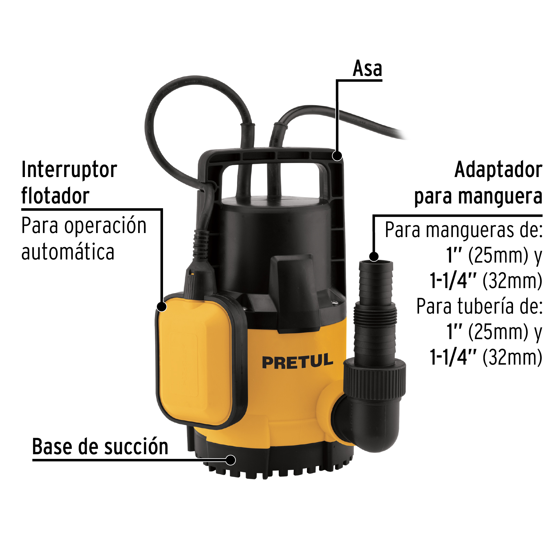 bomba sumergible plástica, 3/4 hp para agua limpia (27196) bomba sumergible plástica, 3/4 hp para agua limpia (27196)