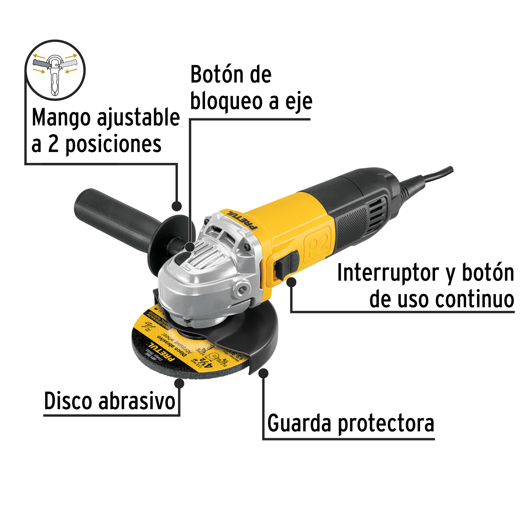 esmeriladora angular 4 1/2", 700w (24035) esmeriladora angular 4 1/2", 700w (24035)