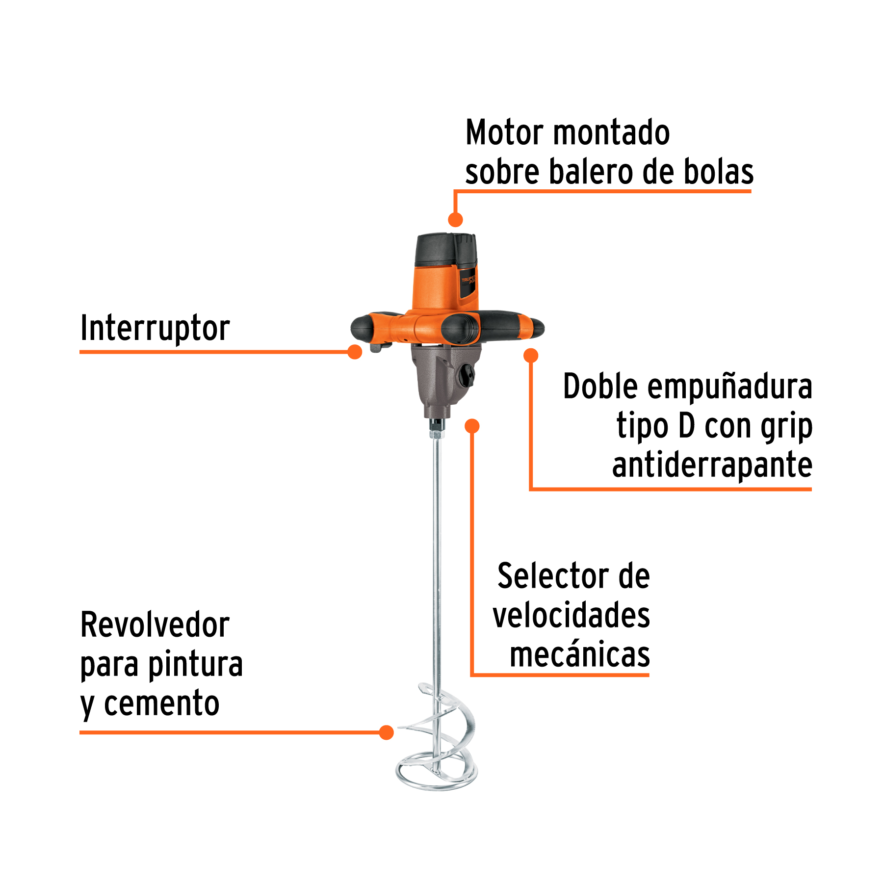 mezcladora eléctrica 1400w, truper pro (103662) mezcladora eléctrica 1400w, truper pro (103662)