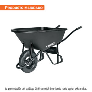 carretilla concha plástica 6 ft3 neumática, bastidor tubular (11777)