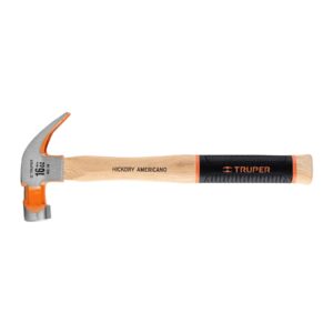 martillo pulido 16 oz uña curva, mango nogal, truper grip (16654)