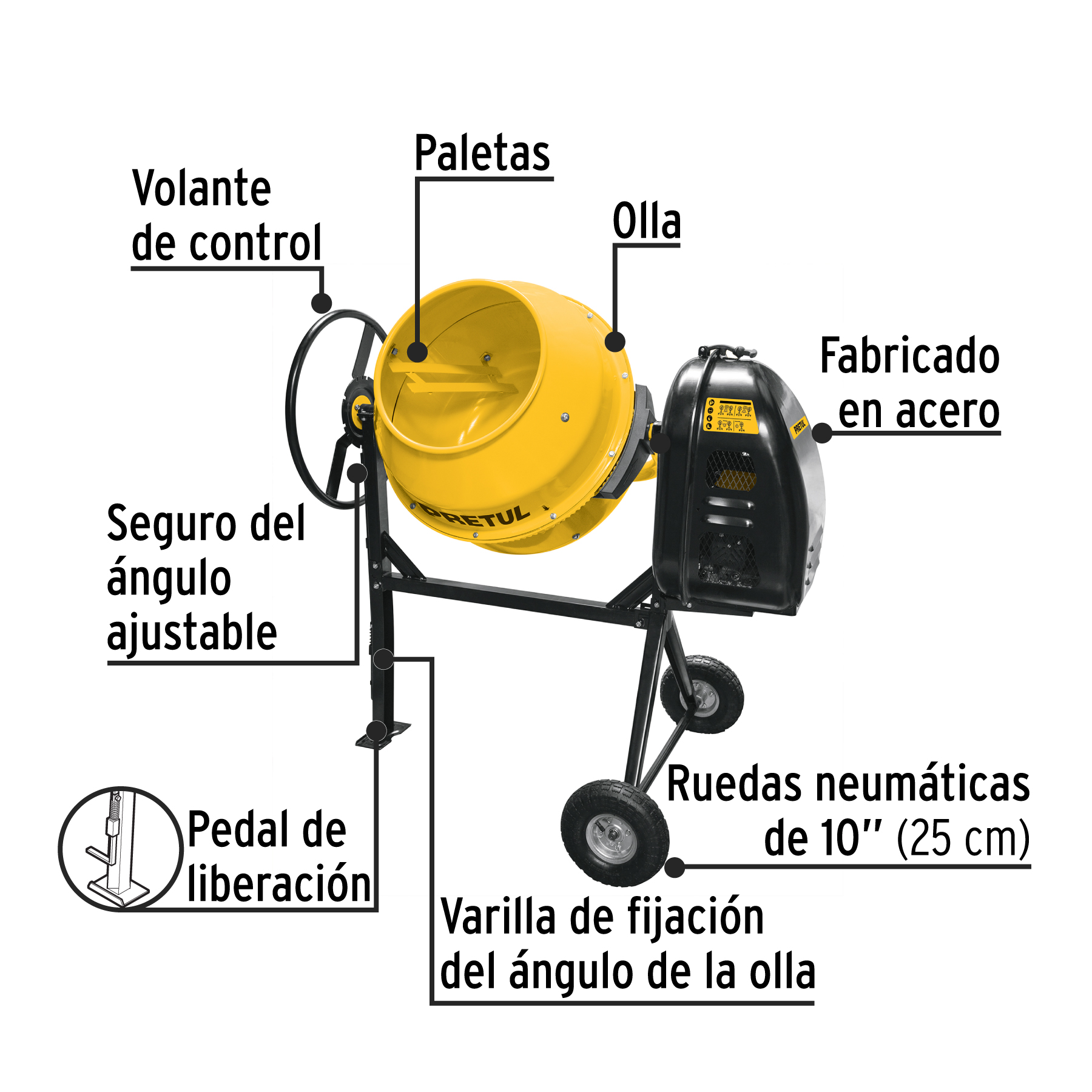 revolvedora de concreto 1/2 saco, uso ligero, gasolina, 160l (28147) revolvedora de concreto 1/2 saco, uso ligero, gasolina, 160l (28147)
