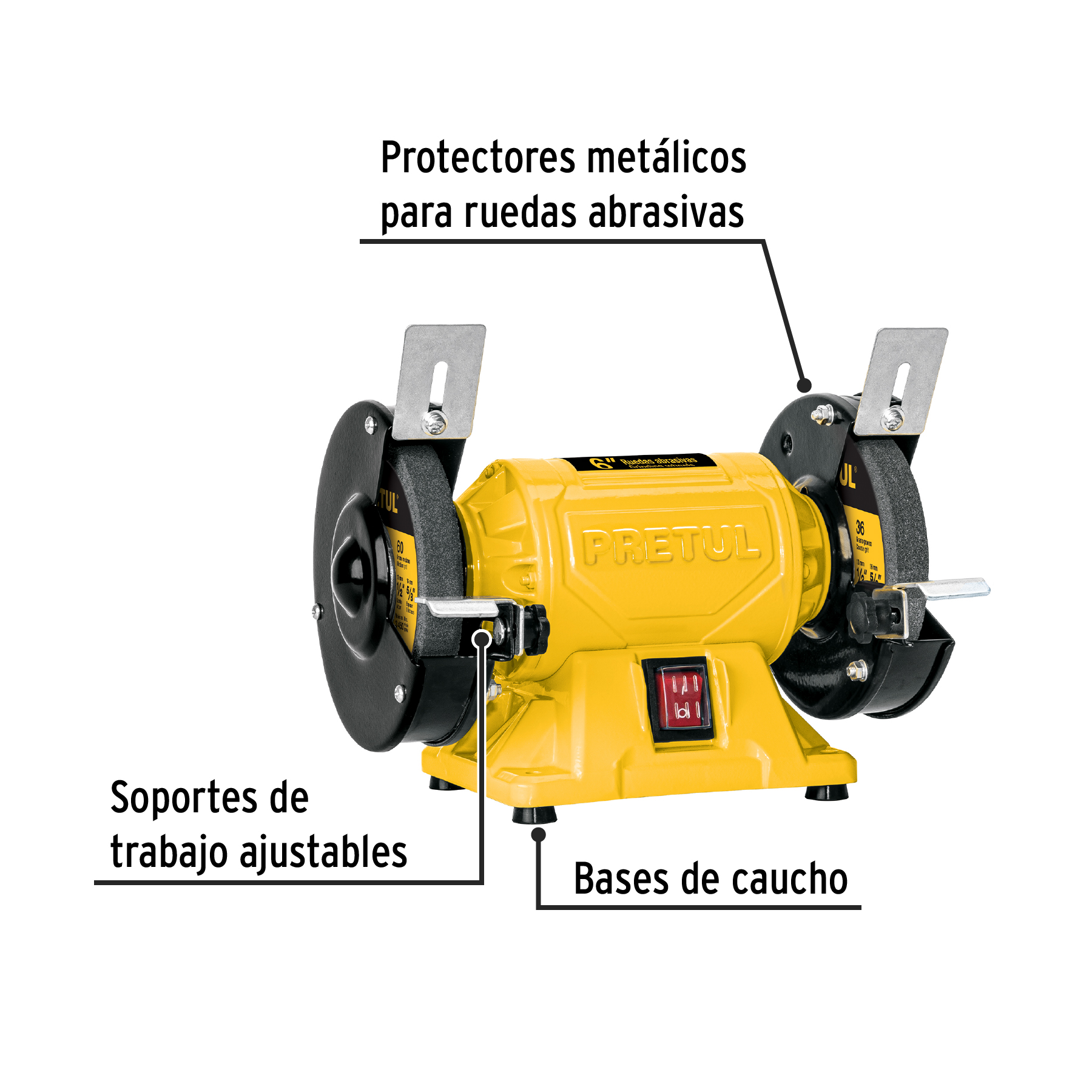 esmeril de banco de 6" de 1/4 hp (185 w), pretul (28237) esmeril de banco de 6" de 1/4 hp (185 w), pretul (28237)