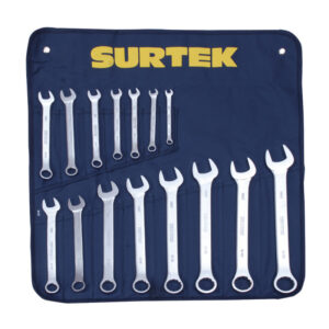 juego 15 llaves combinadas satinadas métricas surtek (com16m)