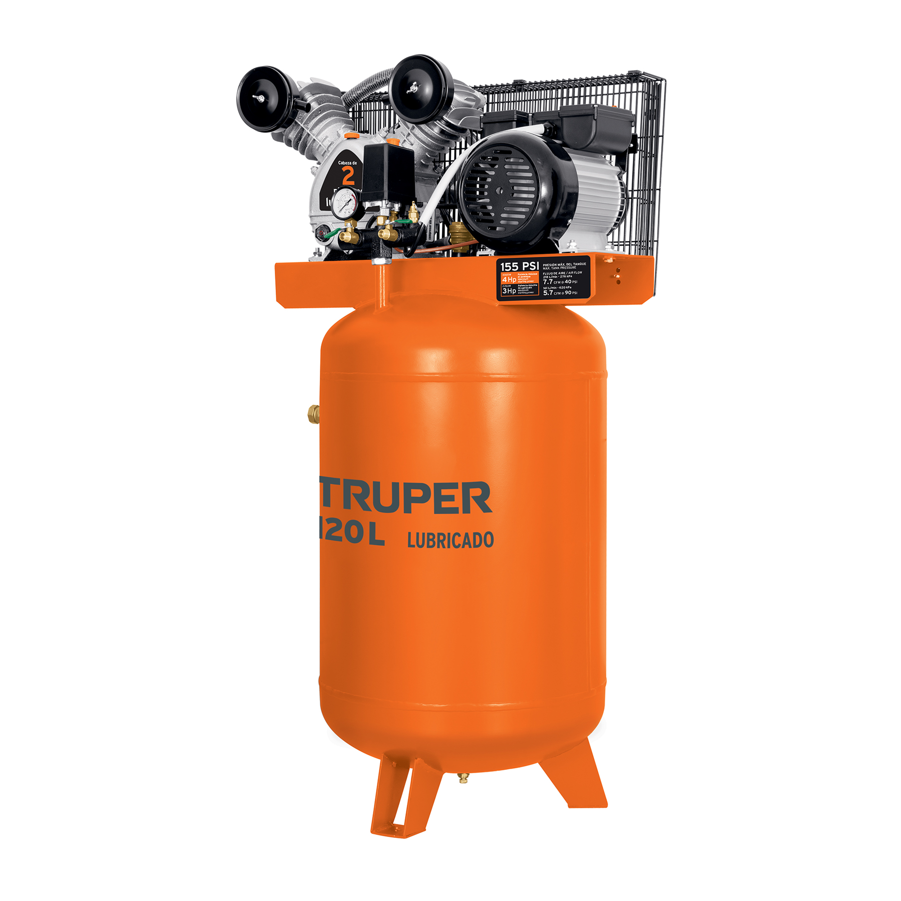 compresor lubricado, de banda, 120l, 4hp, vert, 220v (19358) compresor lubricado, de banda, 120l, 4hp, vert, 220v (19358)