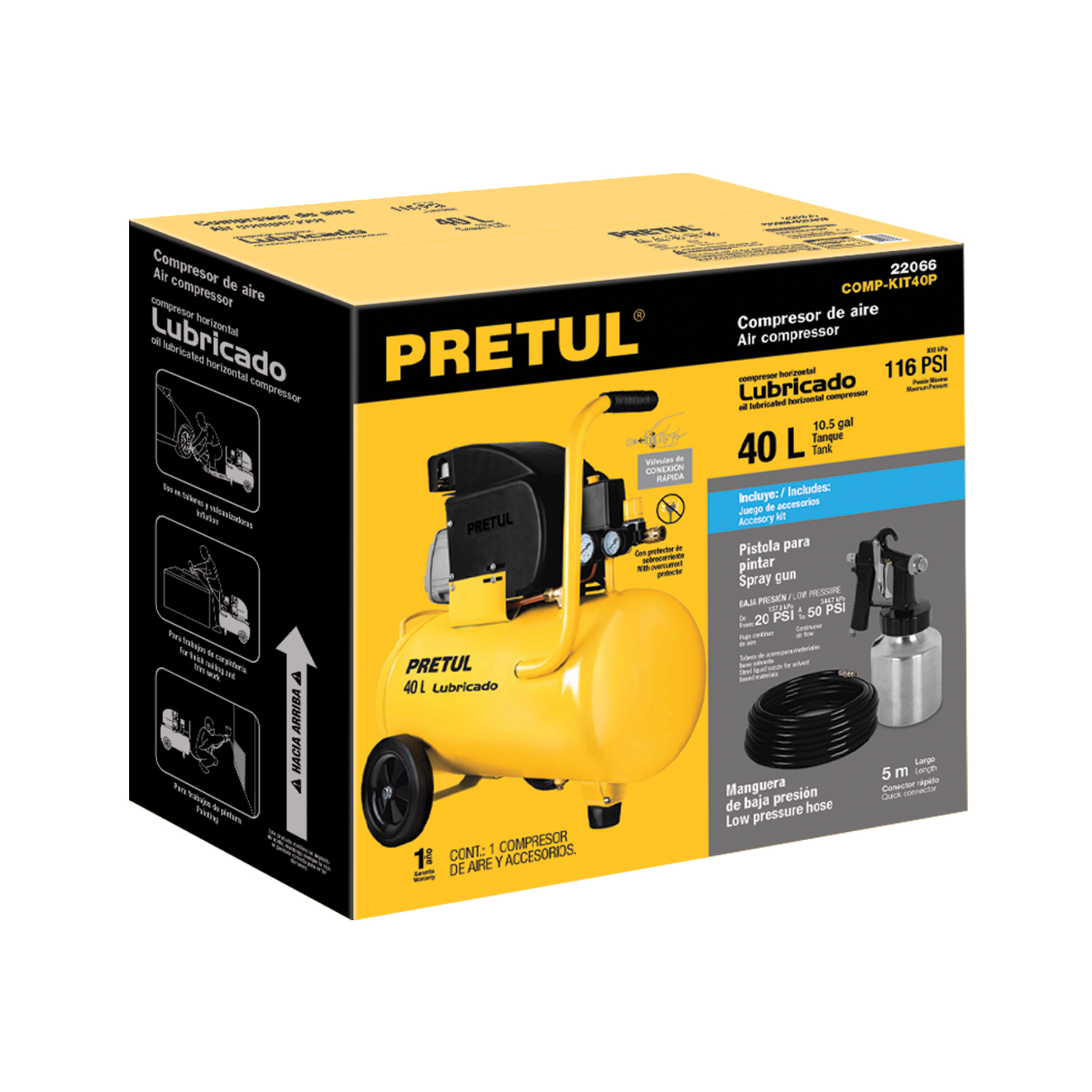 kit compresor lub, 40l, manguera y pistola baja,127v (22066) kit compresor lub, 40l, manguera y pistola baja,127v (22066)