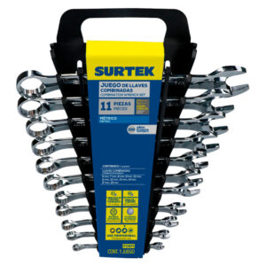 juego 11 llaves combinadas métricas satinadas rack surtek (f06m)