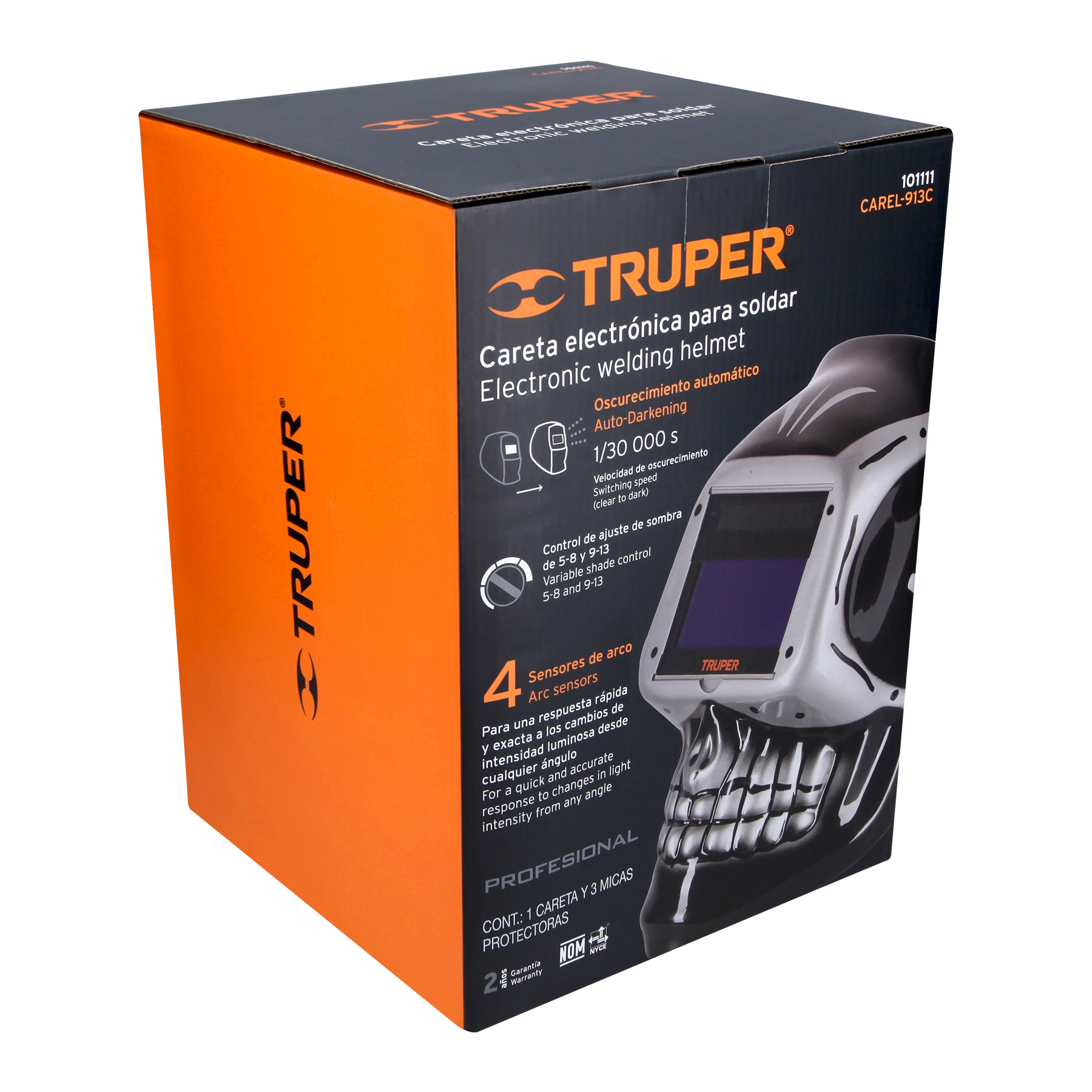 careta electrónica para soldar sombra 9 13, calavera, truper (101111) careta electrónica para soldar sombra 9 13, calavera, truper (101111)