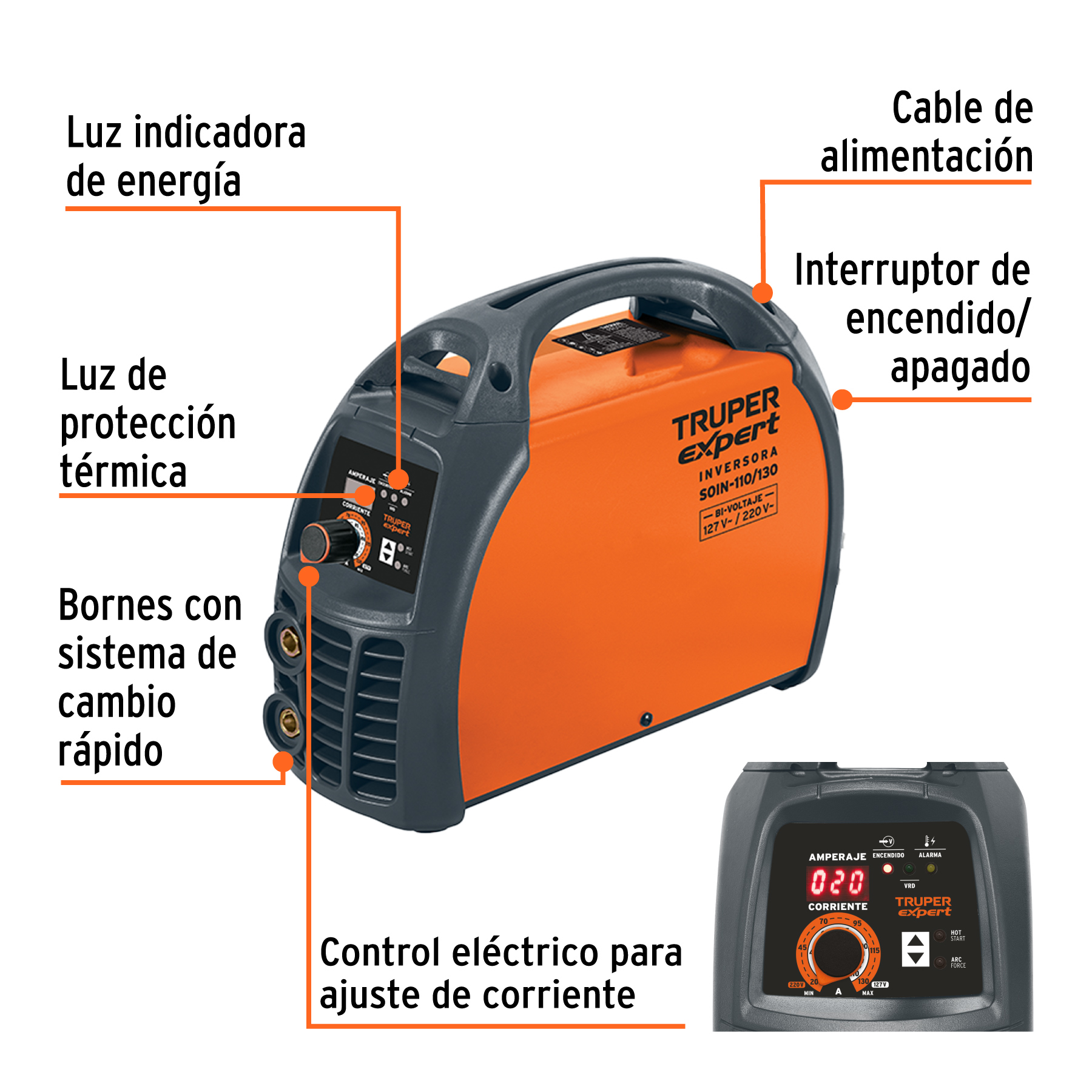 soldadora inversora 130a, 127v, truper expert (102236) soldadora inversora 130a, 127v, truper expert (102236)