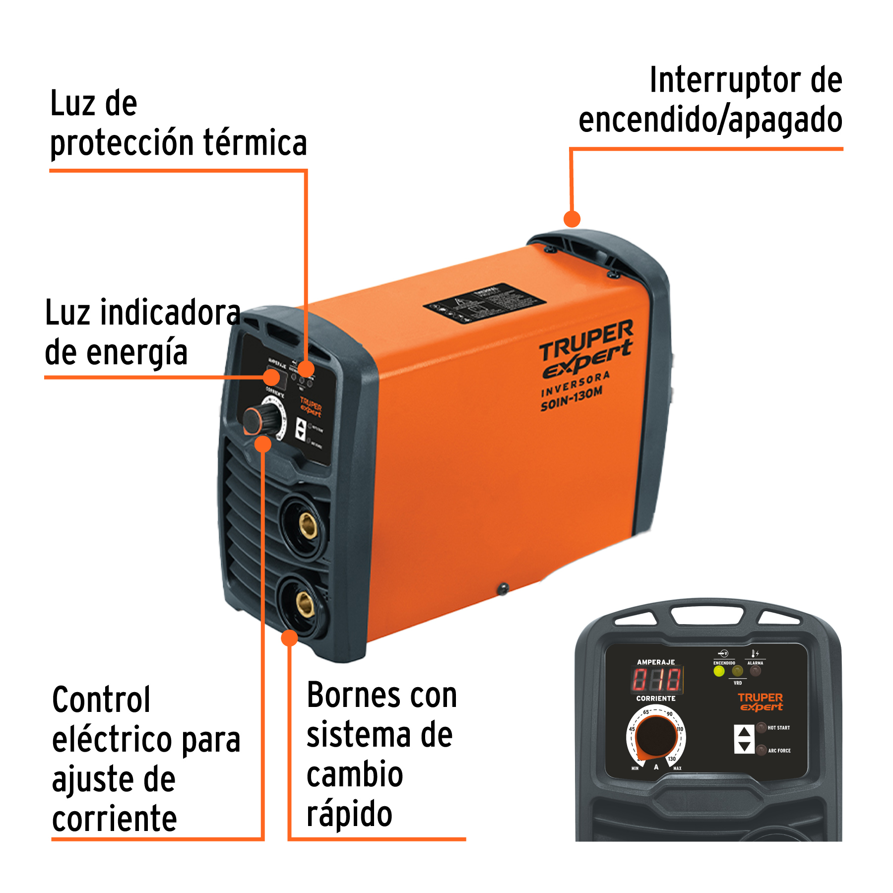 mini soldadora inversora 130a, 127v, truper expert (102322) mini soldadora inversora 130a, 127v, truper expert (102322)