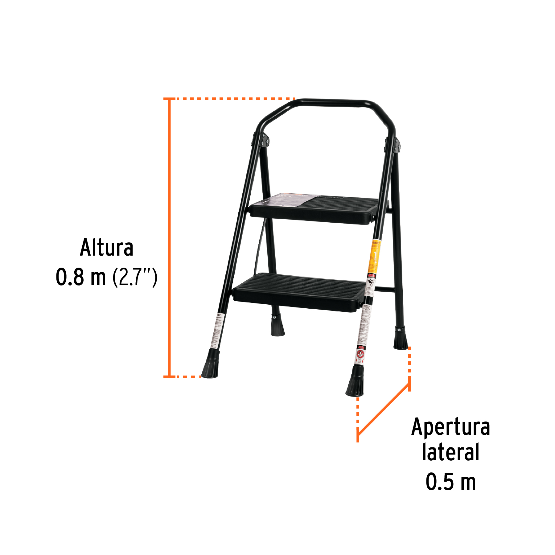 escalerilla tubular, plegable, 2 peldaños, truper (103142) escalerilla tubular, plegable, 2 peldaños, truper (103142)