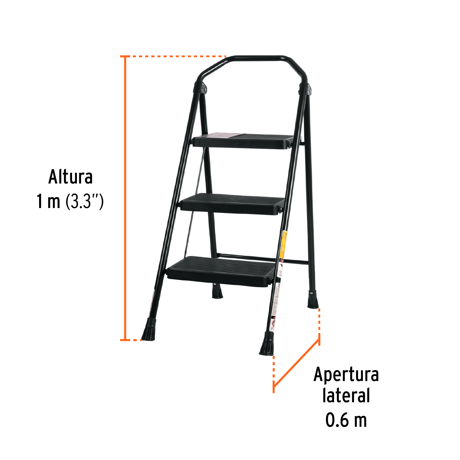 escalerilla tubular, plegable, 3 peldaños, truper (103143) escalerilla tubular, plegable, 3 peldaños, truper (103143)