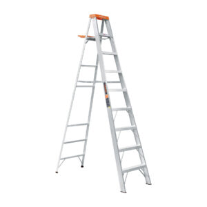 escalera de tijera tipo ll 8 peldaños y bandeja, truper (10338)