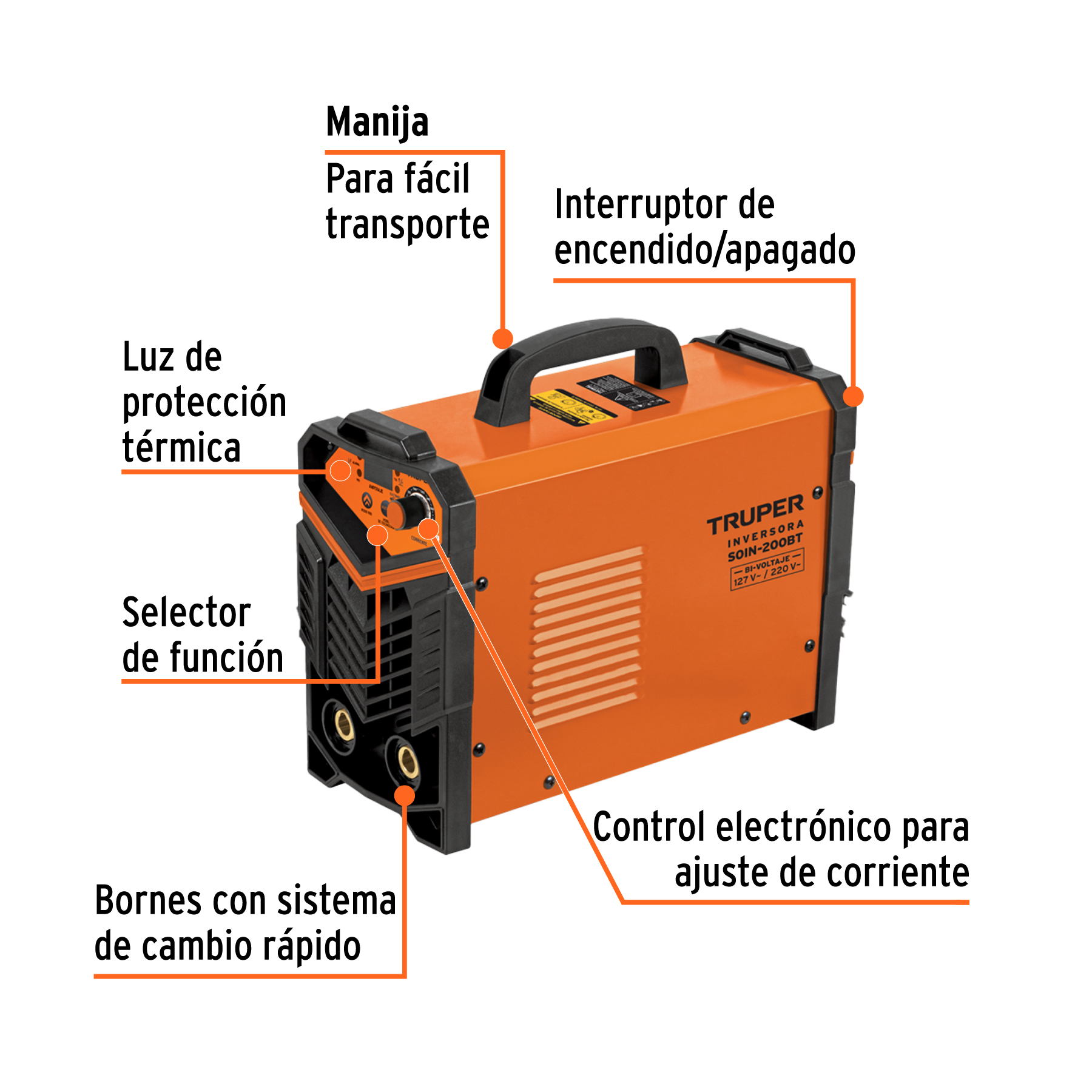 soldadora inversora 200a, bi voltaje 127/220v, truper (103708) soldadora inversora 200a, bi voltaje 127/220v, truper (103708)