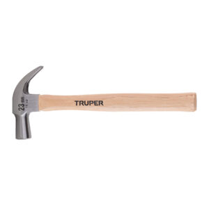 martillo cabeza cónica 23 mm uña curva, mango madera, truper (10557)