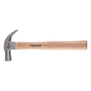 martillo cabeza cónica 25 mm uña curva, mango madera, truper (10558)