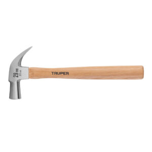 martillo cabeza cónica 29 mm uña curva, mango madera, truper (10561)