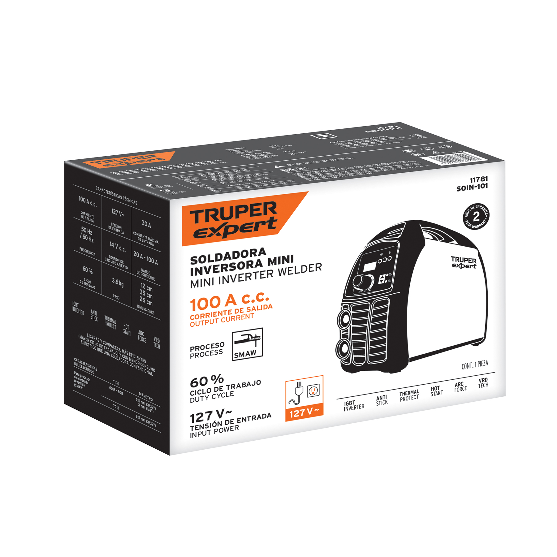 soldadora inversora 100a, 127v, truper expert (11781) soldadora inversora 100a, 127v, truper expert (11781)