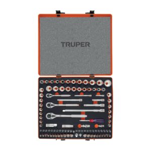 juego 103 herramientas 1/4", 3/8" y 1/2" std y mm p/mecánico truper (12893)