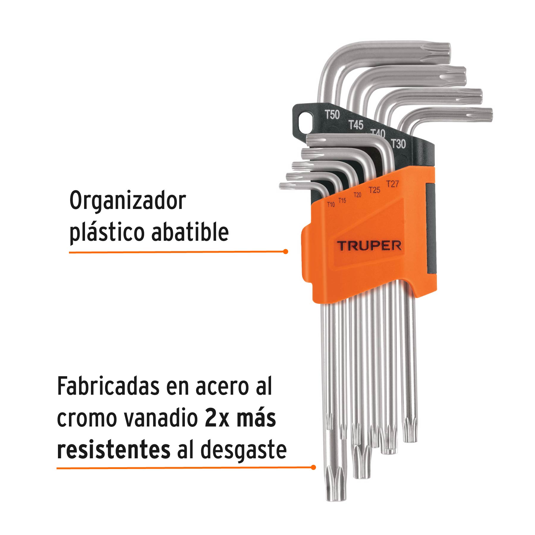 juego de 9 llaves torx largas con organizador abatible truper (13647) juego de 9 llaves torx largas con organizador abatible truper (13647)
