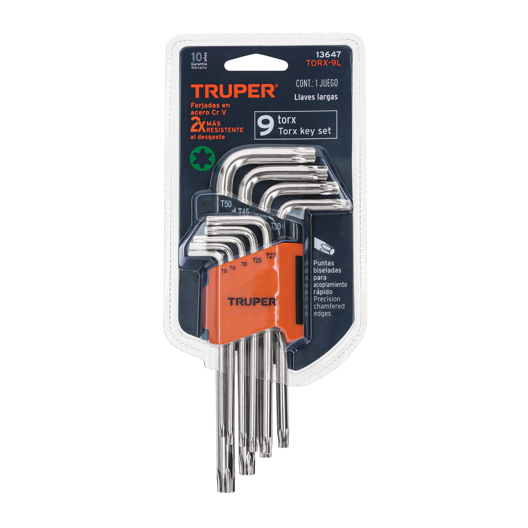 juego de 9 llaves torx largas con organizador abatible truper (13647) juego de 9 llaves torx largas con organizador abatible truper (13647)