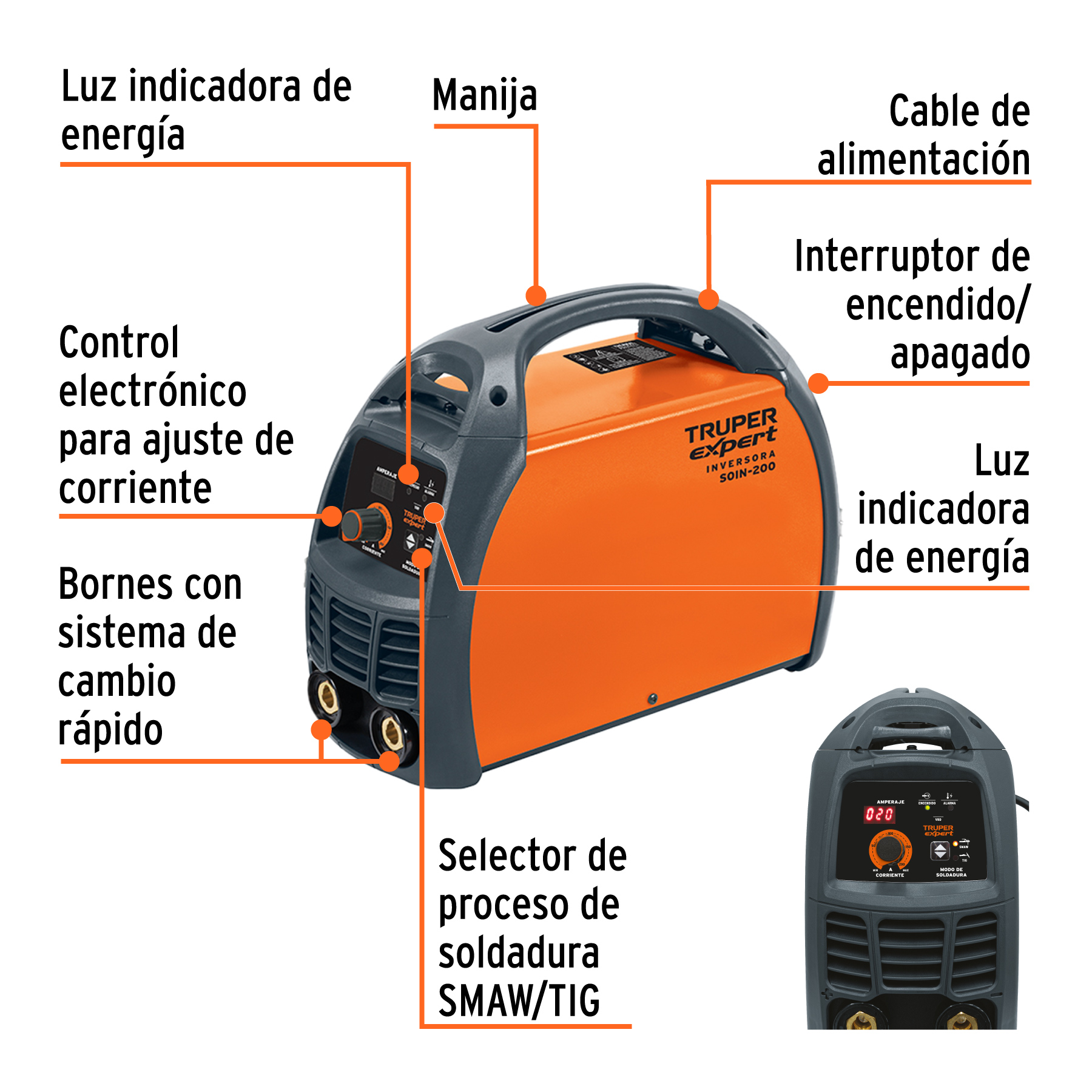 soldadora inversora 200a, 220v, truper expert (13696) soldadora inversora 200a, 220v, truper expert (13696)