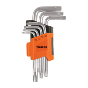 juego de 7 llaves torx con organizador abatible, truper (15552)