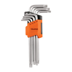 juego de 7 llaves torx largas con organizador abatible truper (15553)