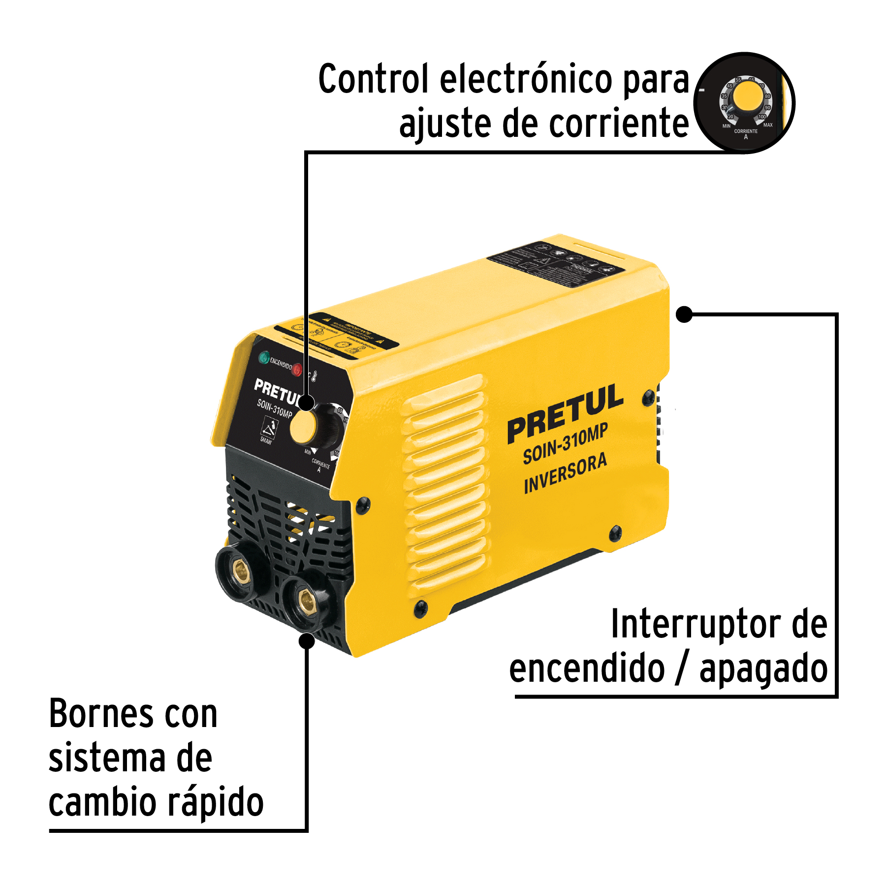 mini soldadora inversora 100a, 127 v, serie 300, pretul (29017) mini soldadora inversora 100a, 127 v, serie 300, pretul (29017)