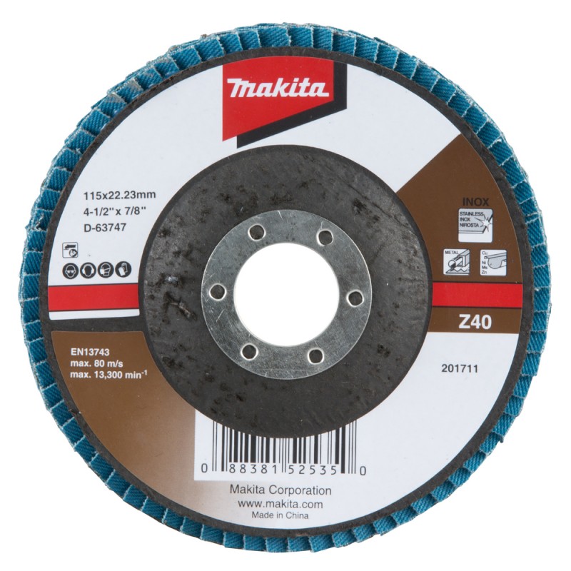 disco flap makita zirconia standard 4 1/2 grano z40 (d 63747) disco flap makita zirconia standard 4 1/2 grano z40 (d 63747)