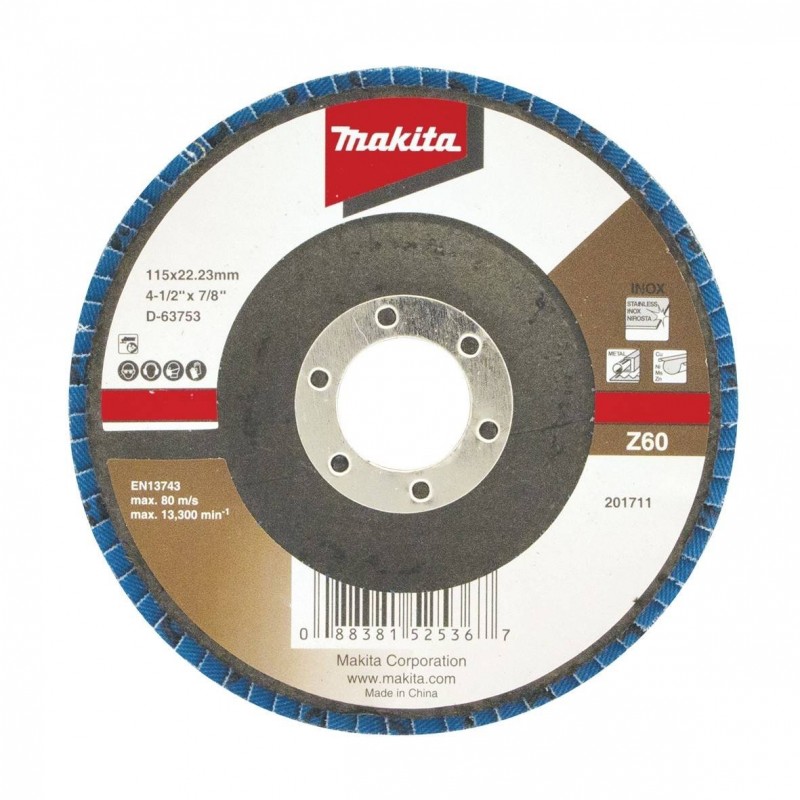 disco flap zirconia standar 4 1/2pulg g z60 makita (d 63753) disco flap zirconia standar 4 1/2pulg g z60 makita (d 63753)