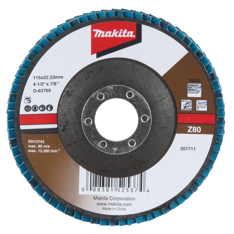 disco flap makita zirconia standard 4 1/2 grano z80 (d 63769) disco flap makita zirconia standard 4 1/2 grano z80 (d 63769)
