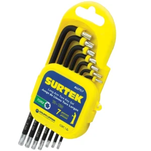 juego de 7 llaves hexagonales torx® largas en rack surtek allftl7ur