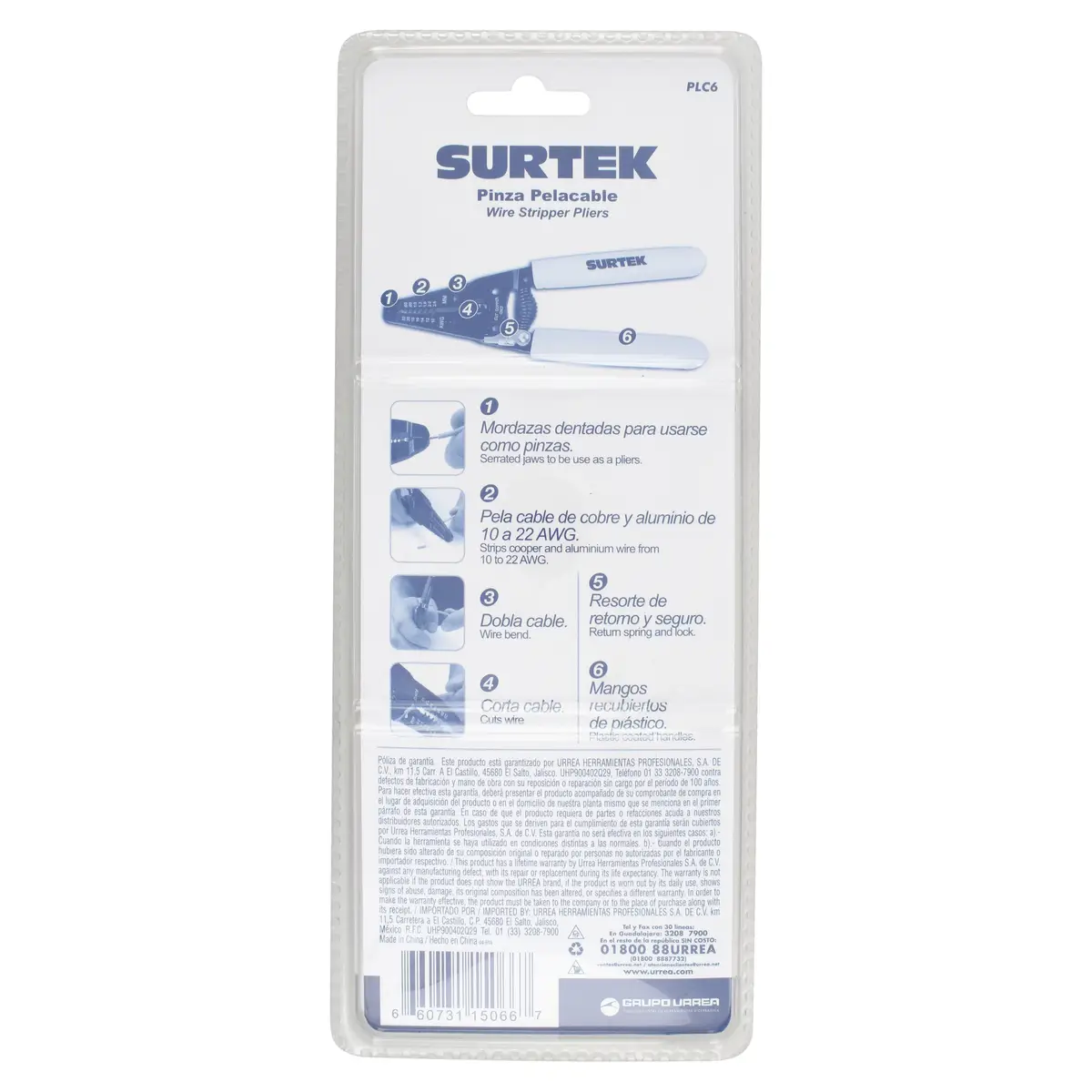 pinza pelacable 10 26awg 6″ surtek plc6ur pinza pelacable 10 26awg 6″ surtek plc6ur