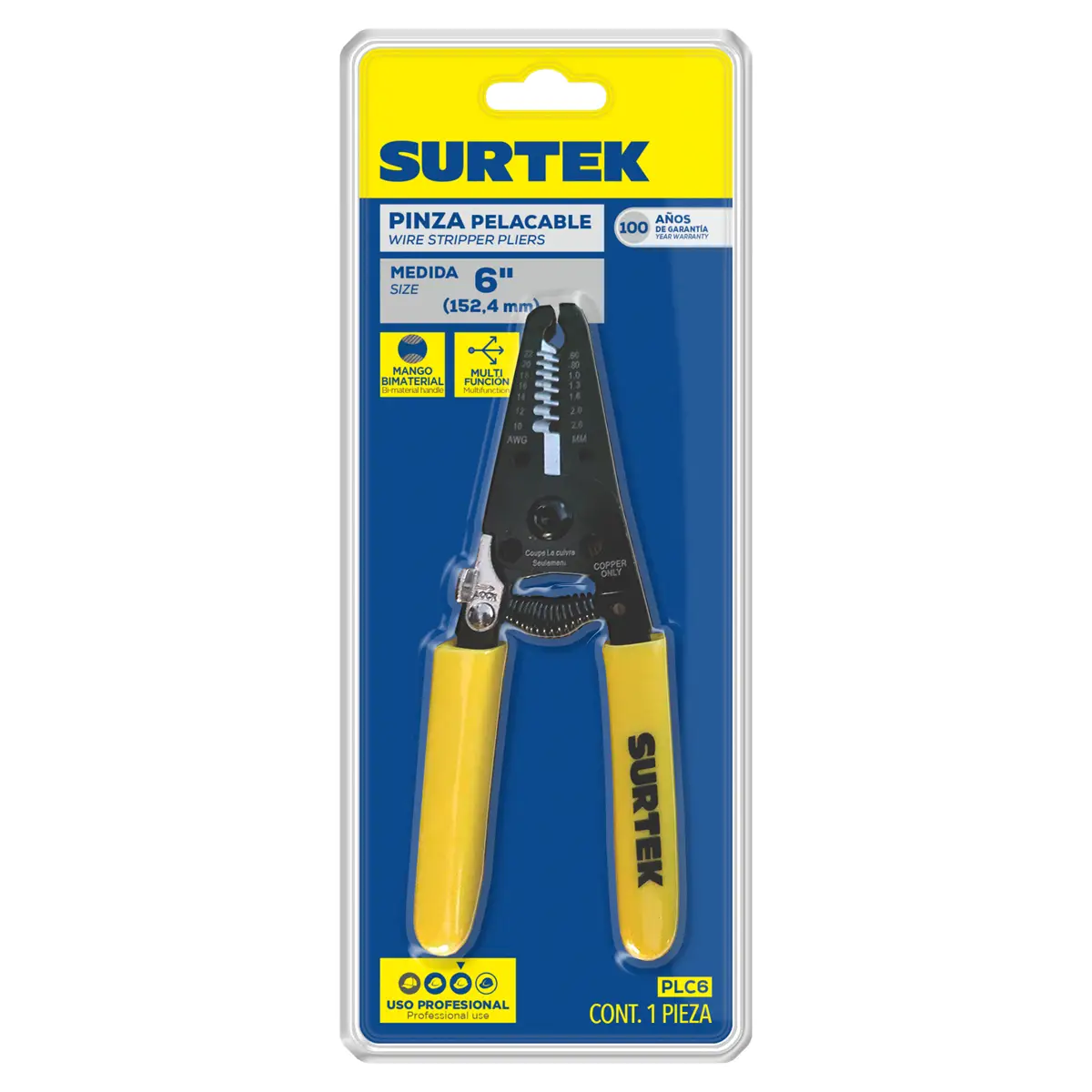 pinza pelacable 10 26awg 6″ surtek plc6ur pinza pelacable 10 26awg 6″ surtek plc6ur